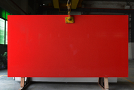 Bright Red Anti Slip 3200 * 1600 Stone Quartz Colorful for Countertops