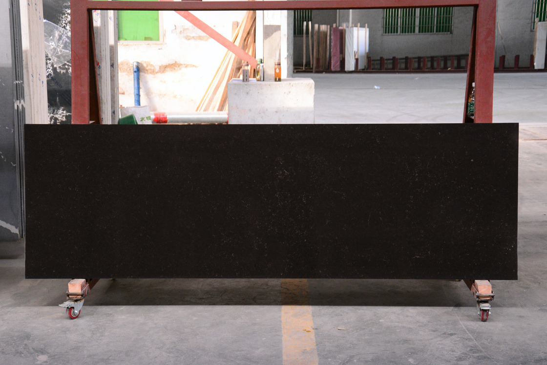 کاشی کف سنگی مشکی سنگ کوارتز مصنوعی Big Slab سطح جامد برای میزهای میز